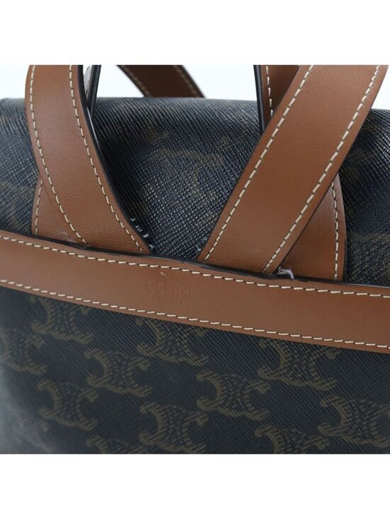 Celine Bonnie Triomphe Canvas Backpack Leather main image 5